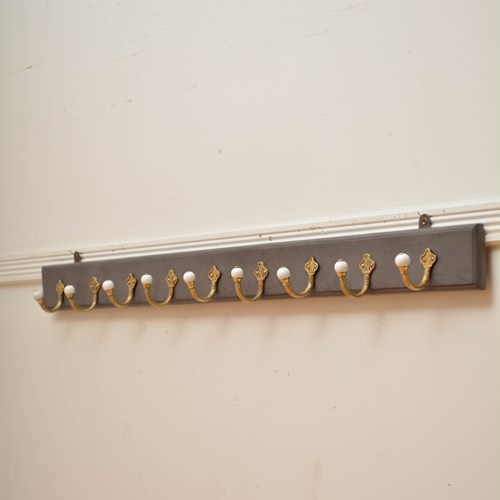 Victorian Brass And Ceramic Coat Hooks Coat Rack