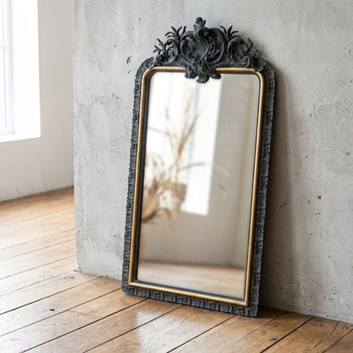 French Empire Giltwood And Painted Pier Mirror, Wall Mirror H154cm