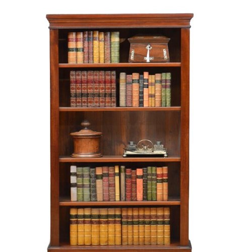 Tall And Slim Victorian Mahogany Open Bookcase