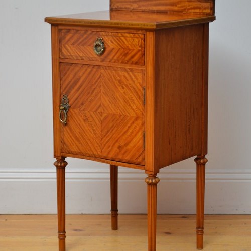 English Edwardian Satinwood Bedside Cupboard