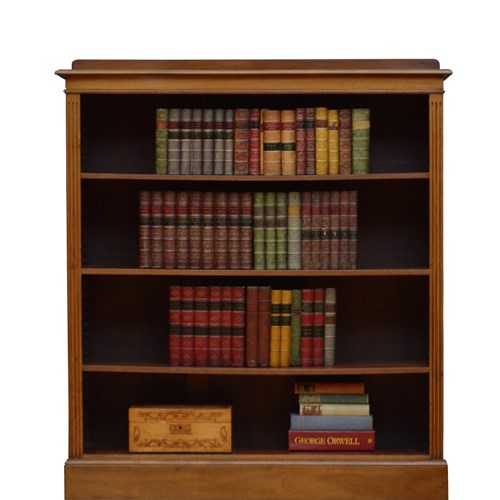 Edwardian Walnut Open Bookcase