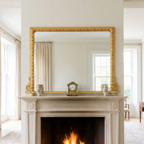 Early Victorian Overmantel Gilt Mirror H83cm