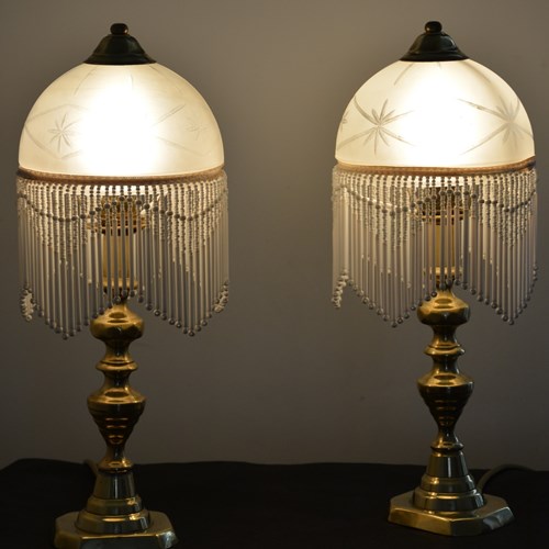 Pair Of Victorian Table Lamps In Brass