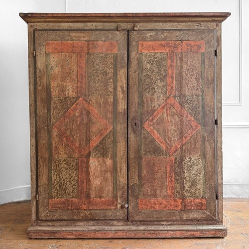 A Late 17Th Century Spanish Cupboard With Original Paint