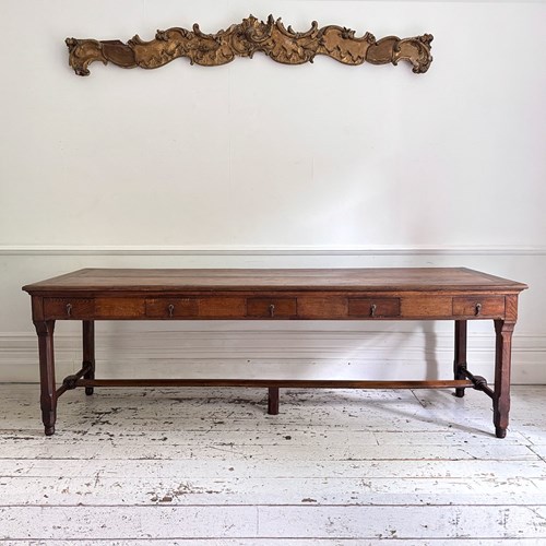 An Early 19Th C Ten Drawer French Monastery Dining Table