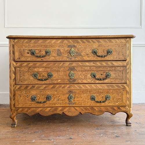An 18Th C French Parquetry Inlaid Commode Of Beautiful