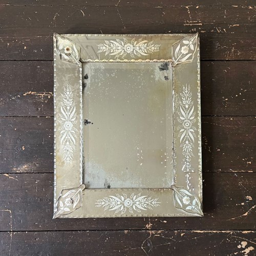 A Small 1930'S Etched Venetian Mirror