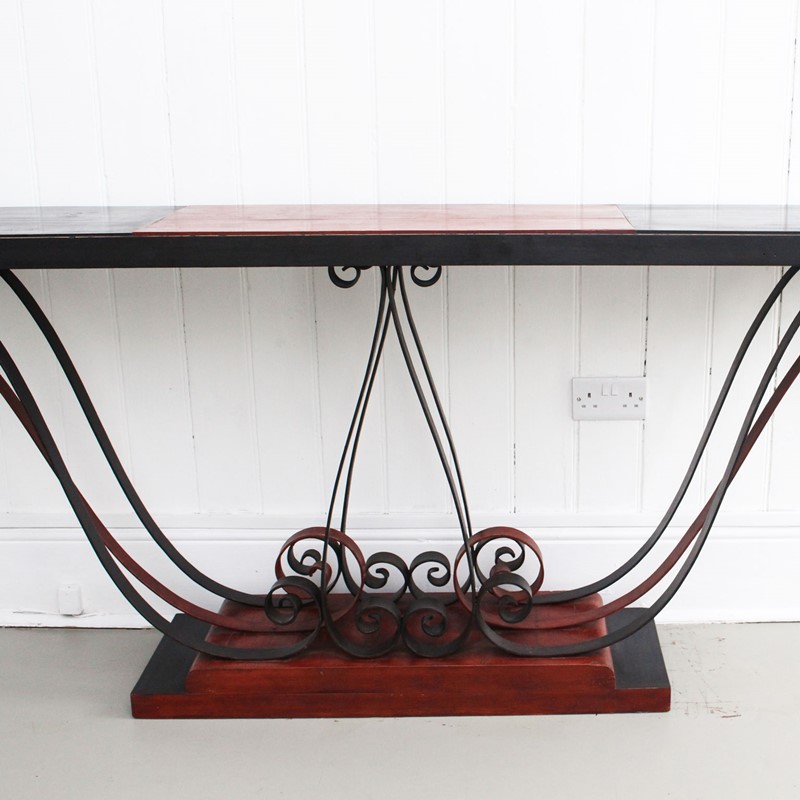 1930'S Italian Painted Wood & Wrought Iron Console-streett-marburg-1930-s-red-black-console-table-french-streett-marburg-a673e-main-637375104048192856.jpg