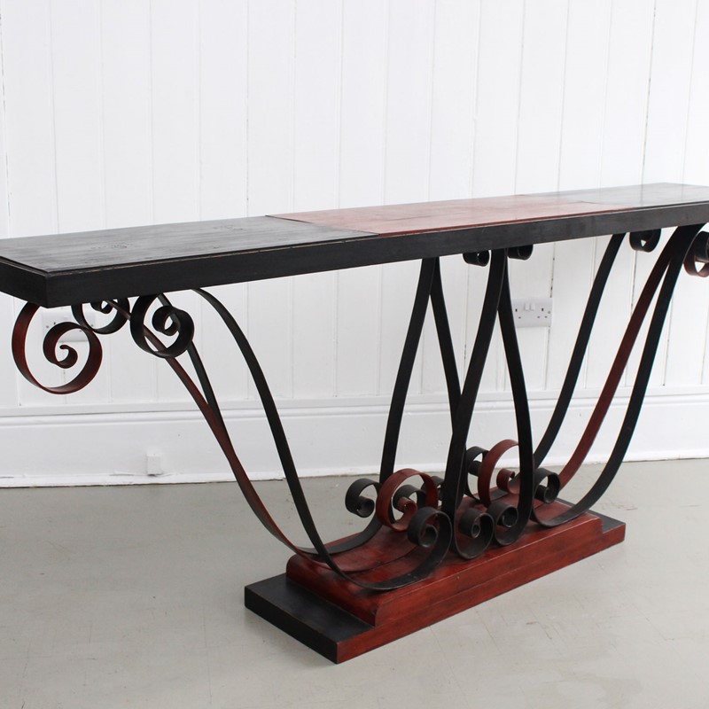 1930'S Italian Painted Wood & Wrought Iron Console-streett-marburg-1930-s-red-black-console-table-french-streett-marburg-a673f-main-637375104094633774.jpg