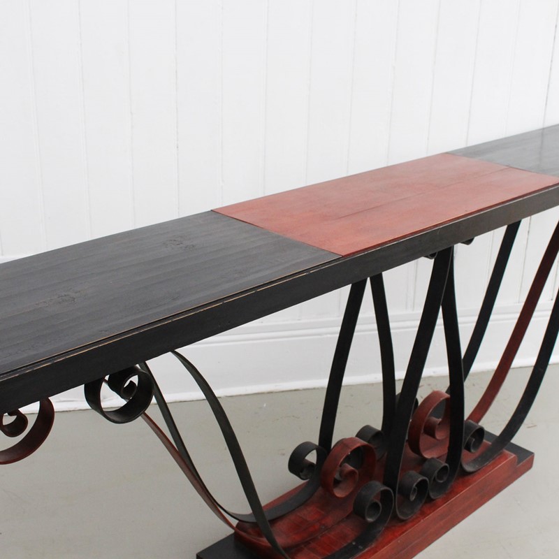 1930'S Italian Painted Wood & Wrought Iron Console-streett-marburg-1930-s-red-black-console-table-french-streett-marburg-a673g-main-637375104133364448.jpg