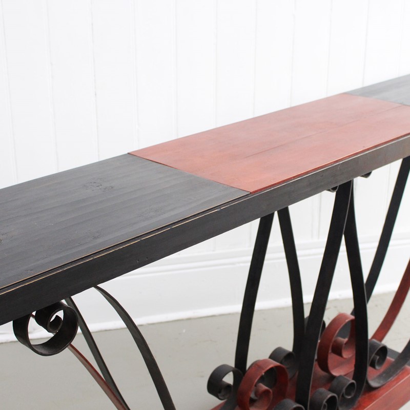 1930'S Italian Painted Wood & Wrought Iron Console-streett-marburg-1930-s-red-black-console-table-french-streett-marburg-a673h-main-637375104250370278.jpg