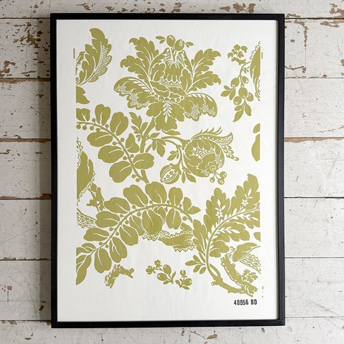 Framed 1950'S Zuber Block Printed Wallpaper Samples - G