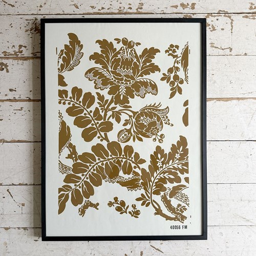 Framed 1950'S Zuber Block Printed Wallpaper Samples - H