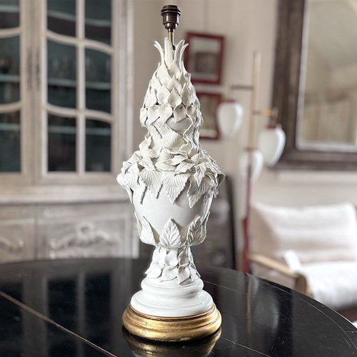 A 1950'S Extra Large Casa Pupo White Ceramic Table Lamp