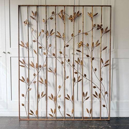 A 1950'S Spanish Gilt Metal Decorative Screen