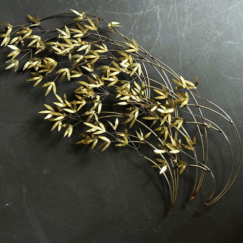 A 1970'S Curtis Jere Gold Bamboo Leaf Wall Sculpture