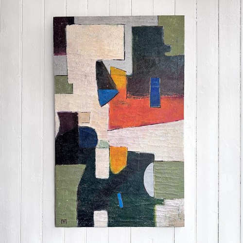 A 1970'S Italian Oil On Canvas Abstract Artwork