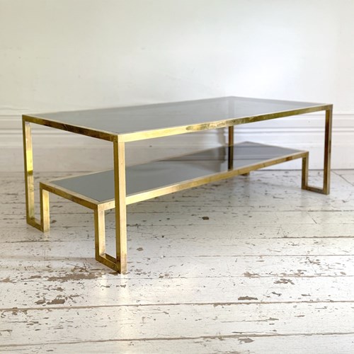 A 1970'S Italian Brass & Glass Coffee Table