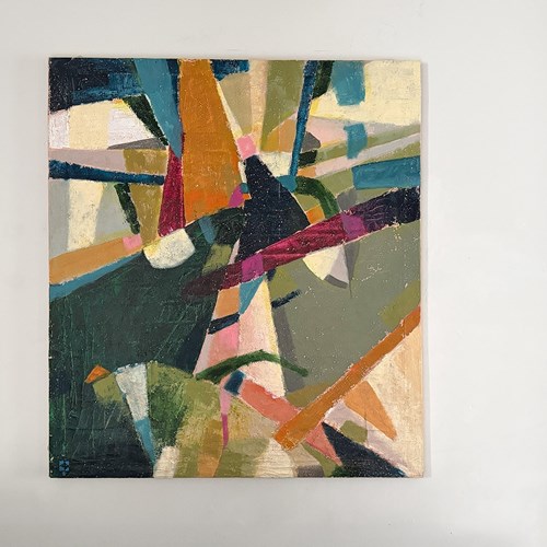 A 1970'S Italian Oil On Canvas Abstract Artwork