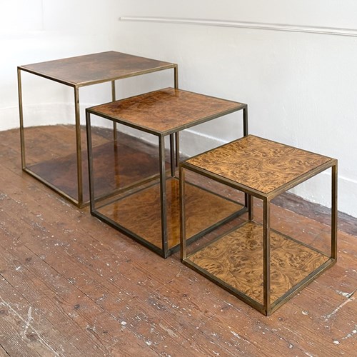 A 1970'S Willy Rizzo Nest Of Tables