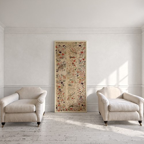 An Exquisite 19Th C Japanese Embroidered & Framed Panel