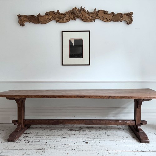 A Late 18Th C/Early 19Th C English Oak Trestle Table