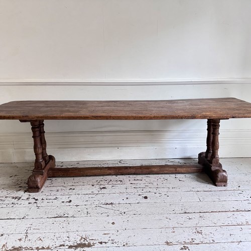 An 18Th C French Elm Trestle Table