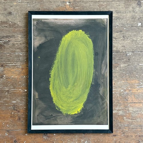 Green Egg - An Abstract Acrylic On Paper By Angel Darisio