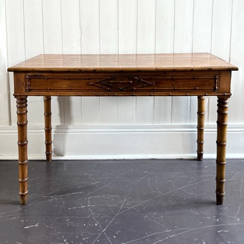 A Late 19Th C French Faux Bamboo Writing Table