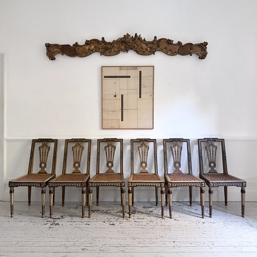 A Set Of 18Th Century Painted Dining Chairs