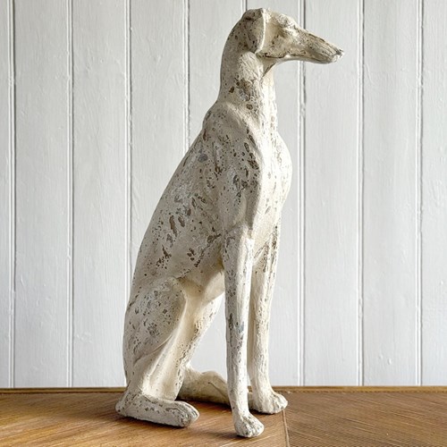 A Large 1920'S Italian Painted Terracotta Greyhound