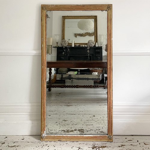 A Classic 19Th C Provençal Giltwood Mirror With Original Plate