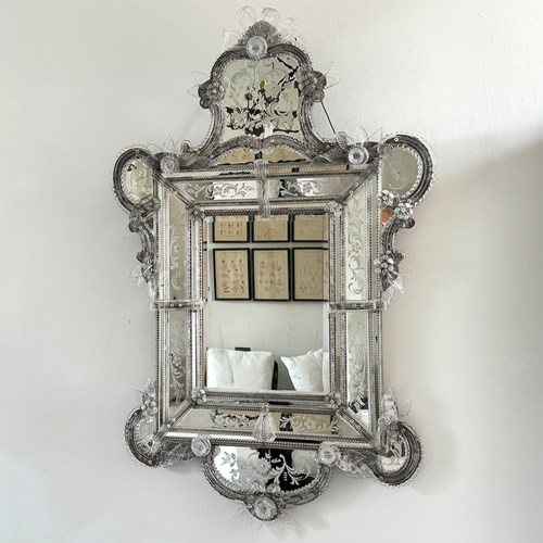 A 19Th C Murano Glass Mirror