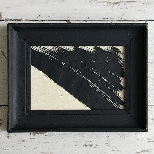 '71' An Abstract Ink On Paper In Vintage Frame