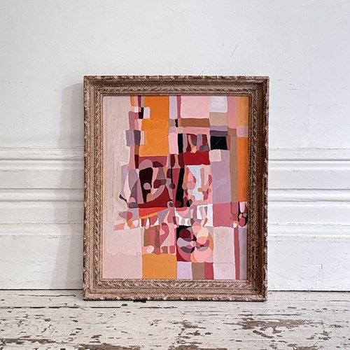 A 1950'S Abstract Acrylic On Card In Montparnasse Frame III