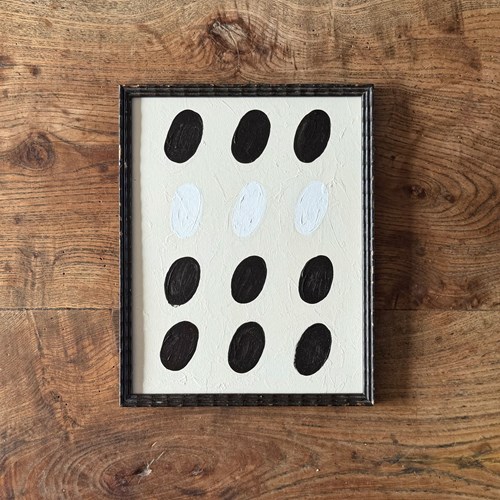 A Monochrome Abstract Acrylic On Paper By Margot Sinclair