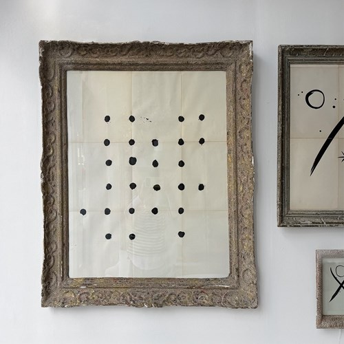 A Very Large Untitled Ink On Paper Abstract In Antique Montparnasse Frame By JC 