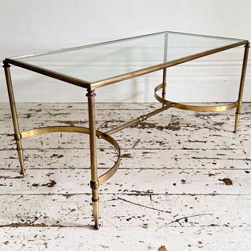 A Maison Jansen Mid-Century Neoclassical Style Brass Coffee Table