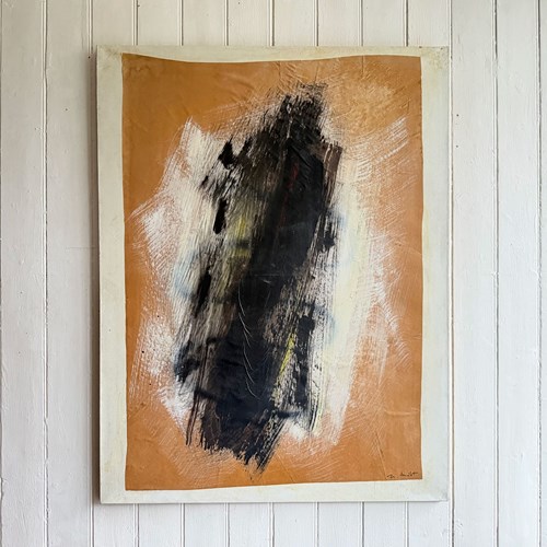 Untitled Monochrome Abstract On Paper By Marcel Mélot