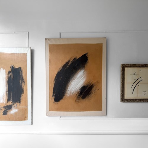 A Large Abstract Monochrome Artwork By Marcel Melot