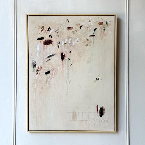 'Black Flamingo' Conversations With NY By Margot Sinclair- Mixed Media On Canvas