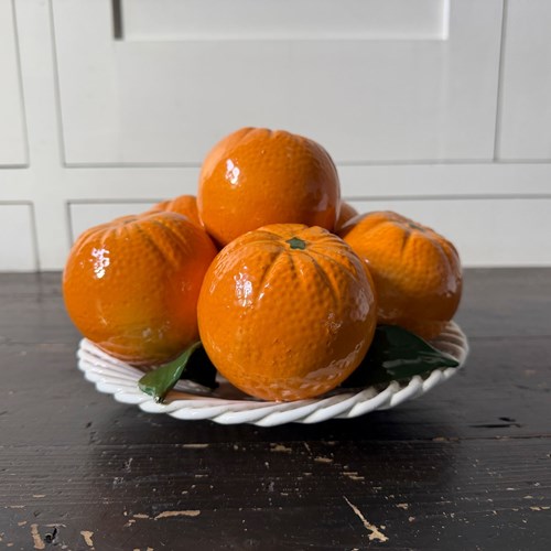 A 1960'S Manises Ceramic Orange Fruit Bowl