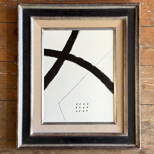 An Abstract Acrylic On Paper In Vintage Frame By Margot Sinclair I