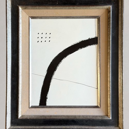 An Abstract Acrylic On Paper In Vintage Frame By Margot Sinclair II
