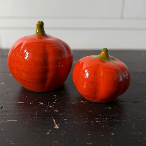 A Pair Of 1950'S French Ceramic Pumpkins