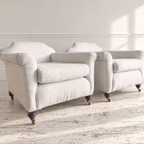 A Pair Of 1930'S English Country House Armchairs