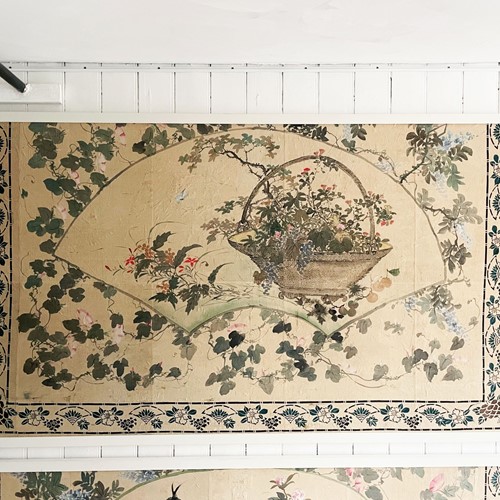 Large Chinoiserie Painted Panels: Panel 1