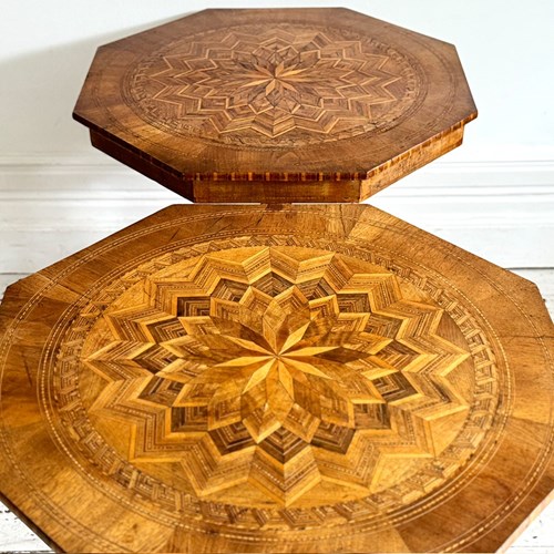 A Pair Of 19Th C Sorrento Parquetry Occasional Tables