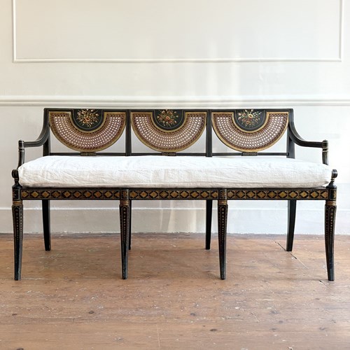 A 1950'S Pierre Lottier Hepplewhite Ebonised Sofa