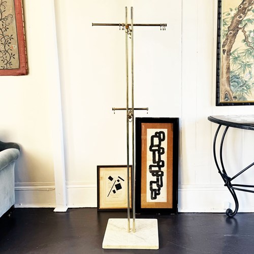 A 1960'S Renato Zevi Brass Plated & Marble Coat Stand